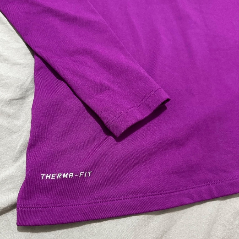 Nike Pro Combat Fitted Therma-Fit Thermal Fleece Long Sleeve Top Crewneck Medium - Picture 4 of 9